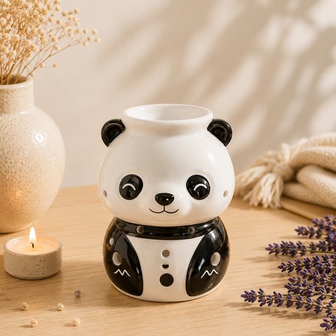 Burnt-Parfum-Panda in handgemaltem Keramik-Diffuser-ätherischen Ölen, Wachs oder Parfums von 12,5 cm Zen Cookoning Atmosphäre und Wohlbefinden dekoratives Objekt