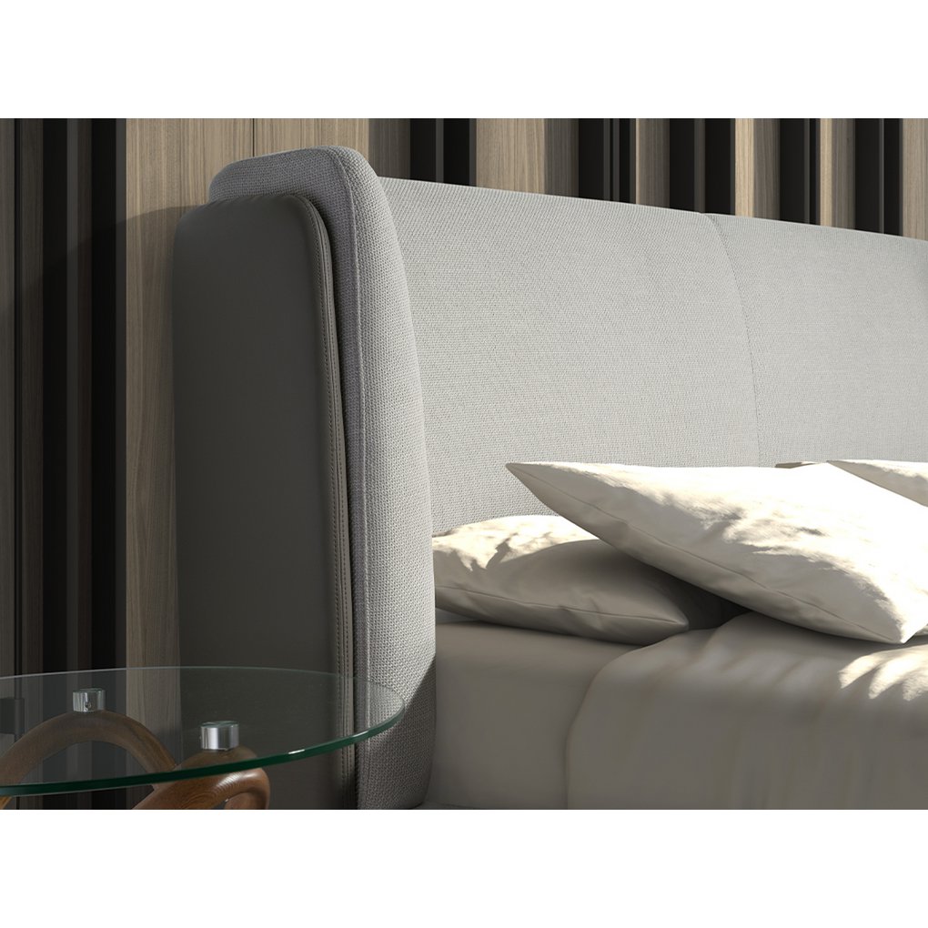 Lichtgrijs stoffen bed 7156