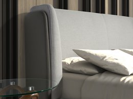 Lichtgrijs stoffen bed 7156
