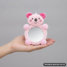 Dierenpluche compacte spiegel - Kawaii sleutelhangerset