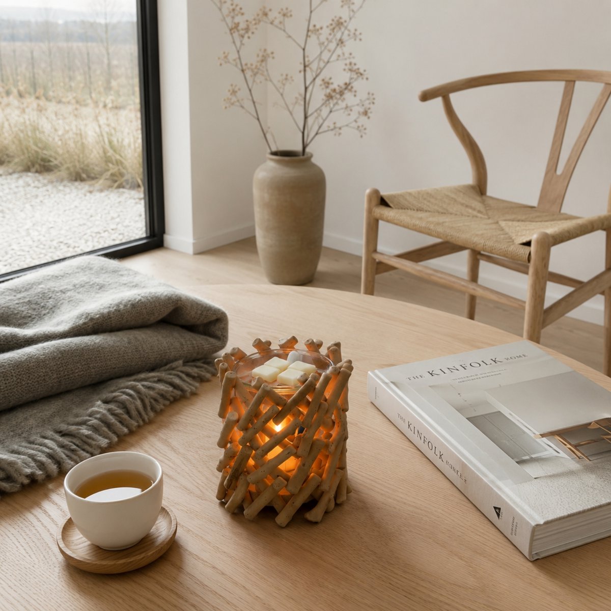 Soft Heat Diffuser – Calorya n°7 – Real Wood and Glass – Scents, Scented Waxes and Essential Oils – Decorative and Warm