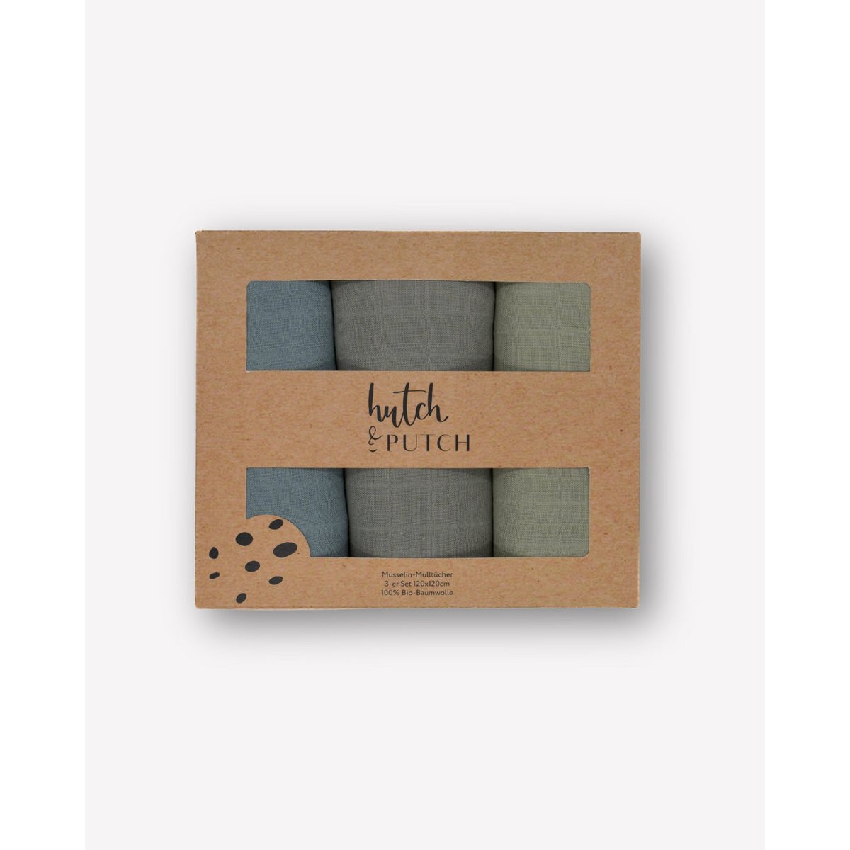Organic cotton muslin cloth 120x120cm • plain muslin cloths • set of 3