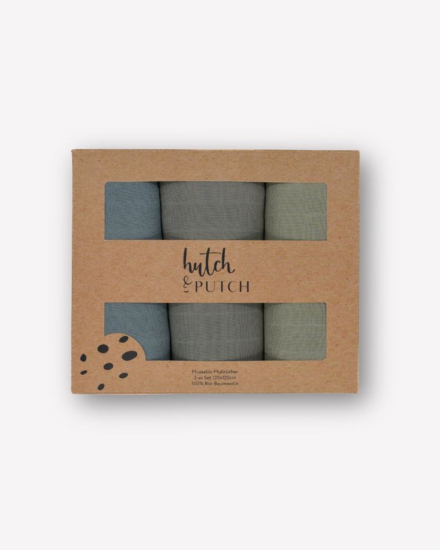 Organic cotton muslin cloth 120x120cm • plain muslin cloths • set of 3