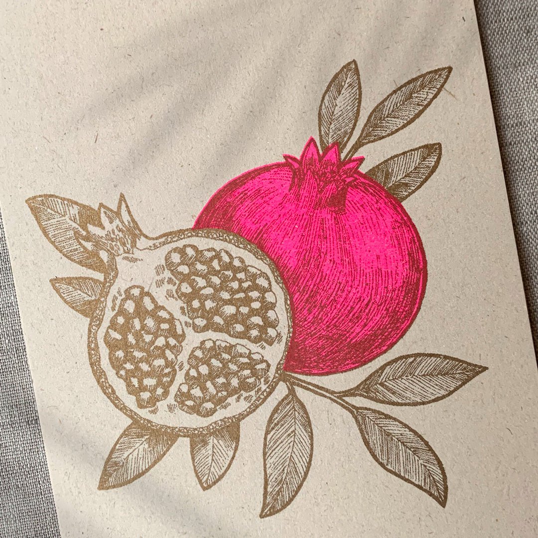 Postcard / pomegranate / eco paper