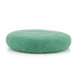 Sædepuder omkring Gr n lavet af filt, 100% naturligt materiale, 38 cm runde mange farver pastel, følt med uld-f lunge, fair trade & håndarbejde fra Nepal