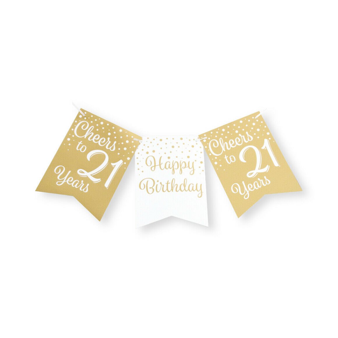 Party flag banner gold/white - 21