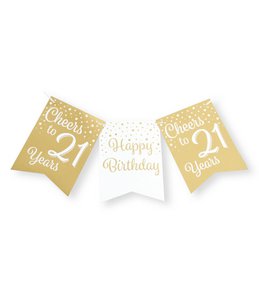 Party Flag Banner Gold / Weiß - 21