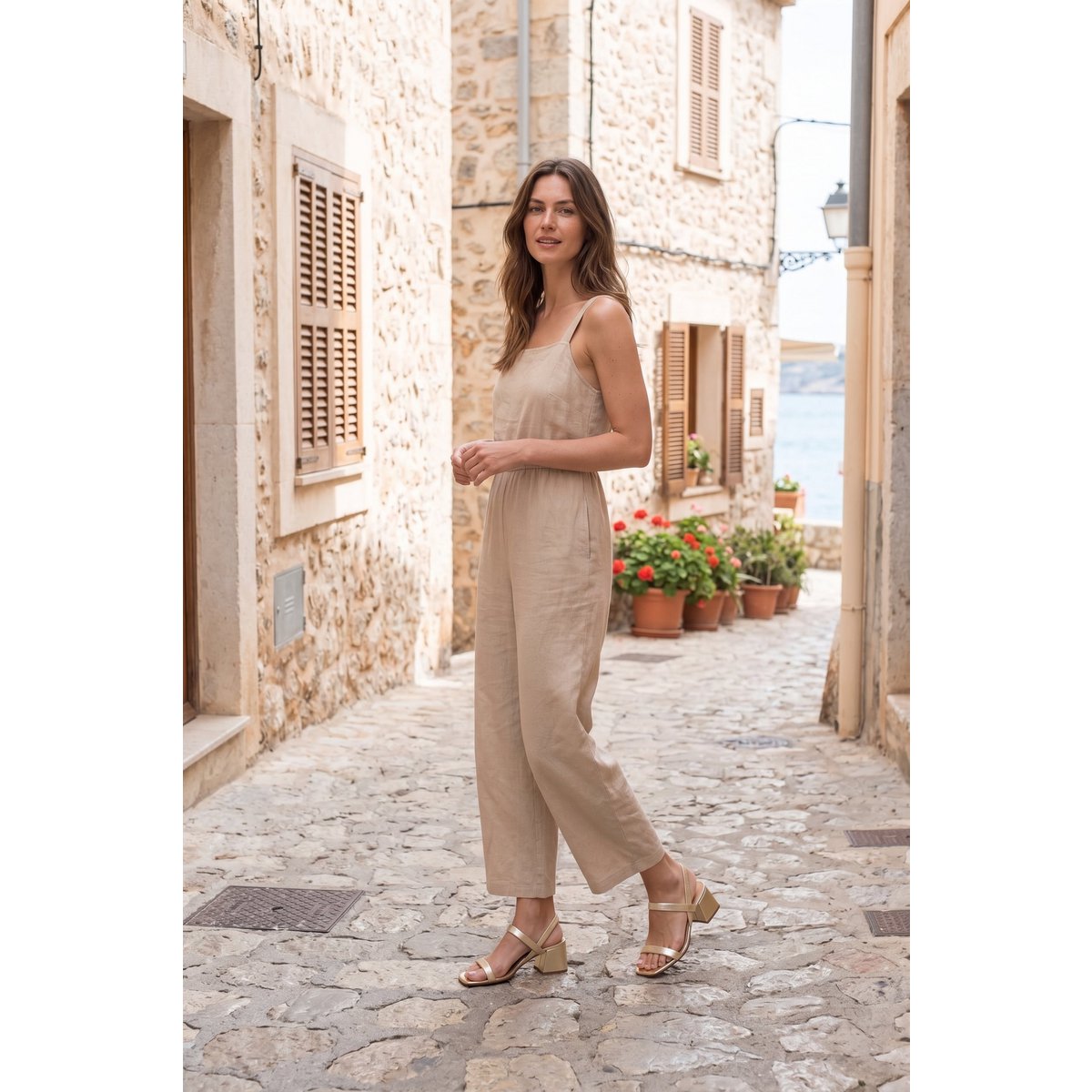 POPPY GOLD – Riemchensandale mit Absatz