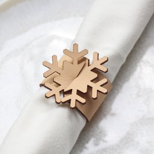 Servetringen Sneeuwvlok (Set van 4) - Natuurlijk leer