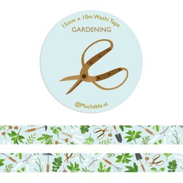 Washi tape/papirtape - illustration havearbejde mønsterplanter