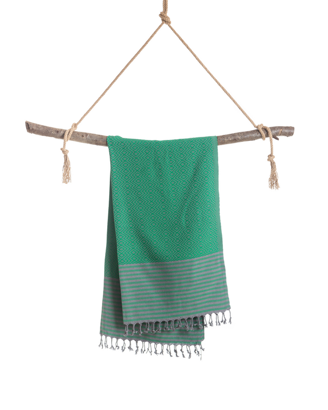 SAHARA Cotton Hammam Spa Towel – Compact – Green - 180x100 cm