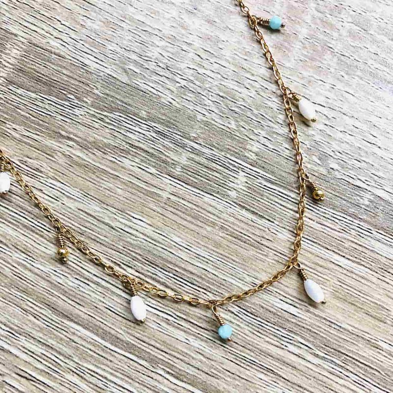 Serena-perlemor Amazonite Tassel halskæde