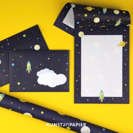 Indpakningspapir raket Justus