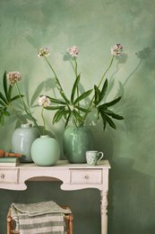 Vase Metal Mid Green 32cm