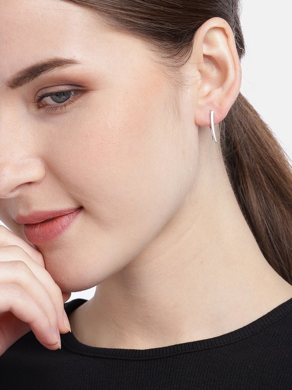 Øreringe | Moderne Sterling Sølv Fisk | Rhodium