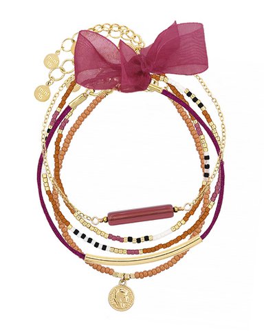 Armband-Set 'Karamell & Aubergine'