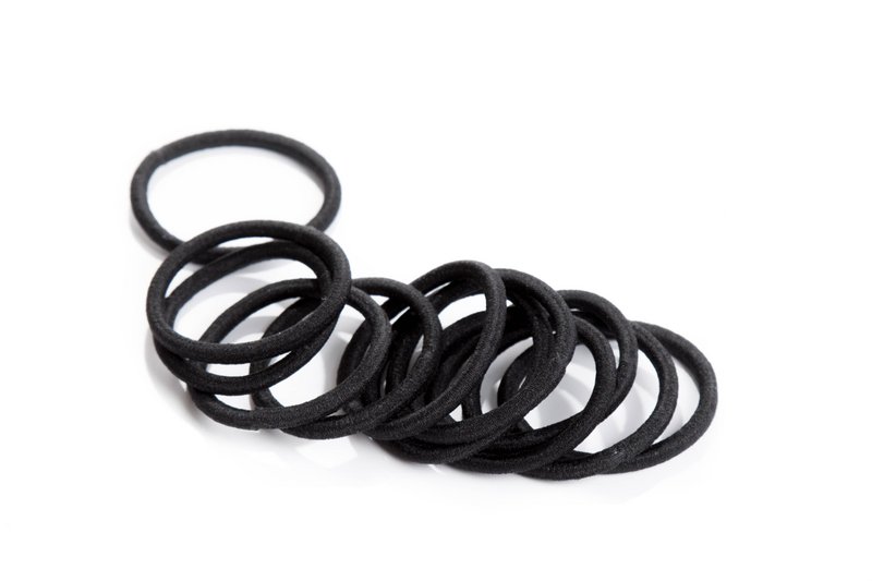 Confezione da 12 elastici per capelli in poliammide - senza chiusura - neri