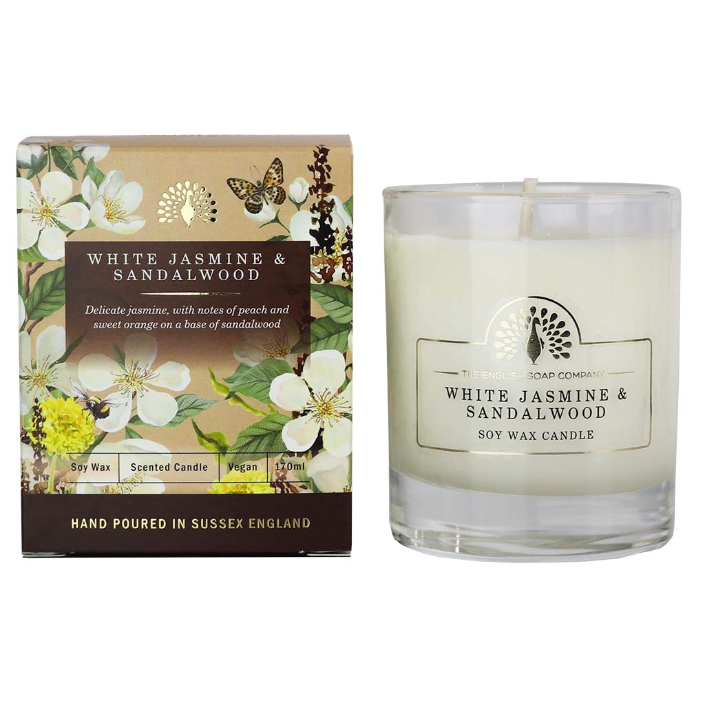ENGLISH SOAP C° 170g Kerze – Weißer Jasmin und Sandelholz