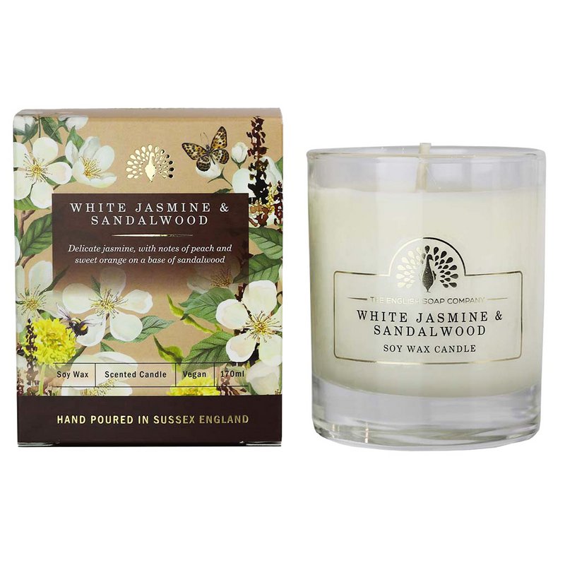 ENGLISH SOAP C° 170g Kerze – Weißer Jasmin und Sandelholz