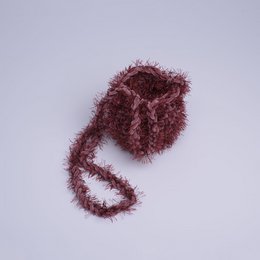 “Elise fluffy” crochet phone pouch pink + burgundy