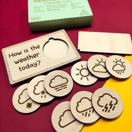 Houten weerbord, Montessori speelgoed voor kinderen en peuters