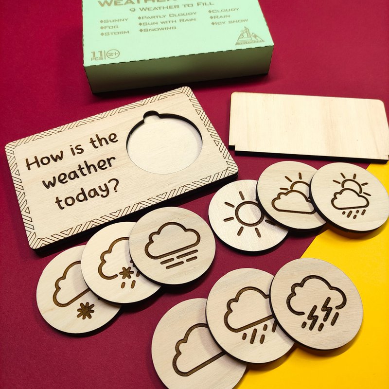 Houten weerbord, Montessori speelgoed voor kinderen en peuters