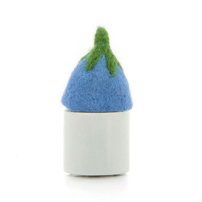 Egg warmer flowers in different colors yellow light blue