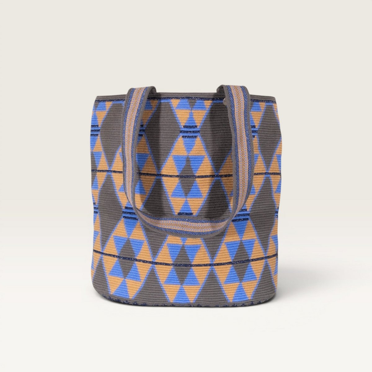 Geometric oval tote | Lapis