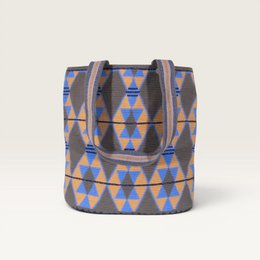 Geometric oval tote | Lapis