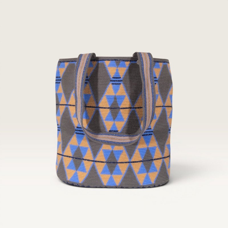 Geometric oval tote | Lapis