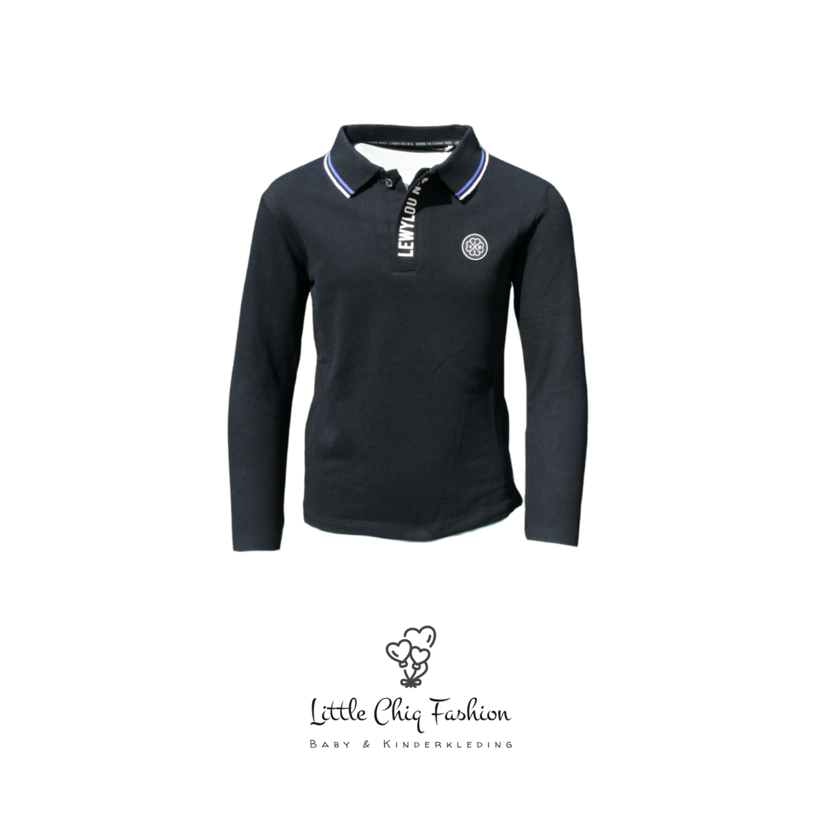 Polo LewyLou NO4 czarno-niebieskie