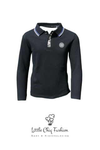 LewyLou NO4 Polo black with blue