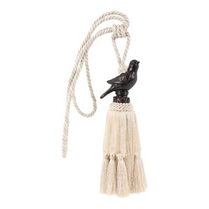 Quaste Vogel 62 cm – Weiß – Stoff