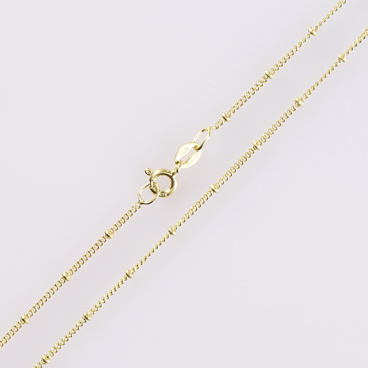 Chaîne en argent sterling 925 avec boules, plaqué or