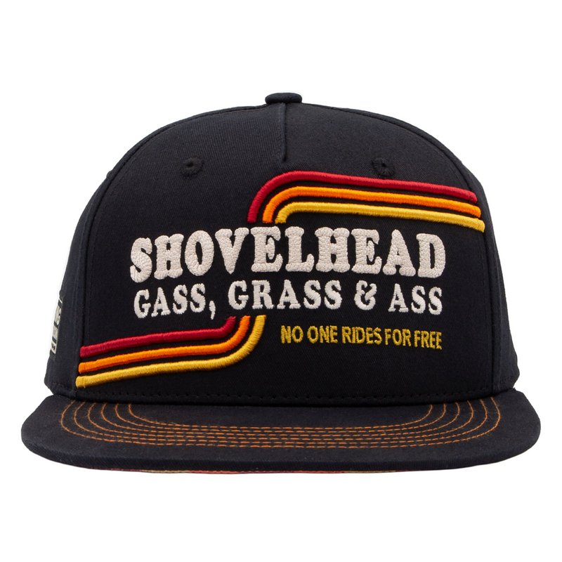 Flat Brim Cap 'Shovelhead' in Schwarz