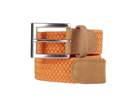 Orangefarbener elastischer geflochtener Gürtel