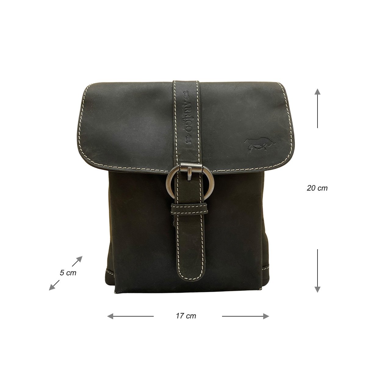 Læder skuldertaske Crossbody taske lavet i 3 farver buffalo læder - Kompakt taske ægte læder
