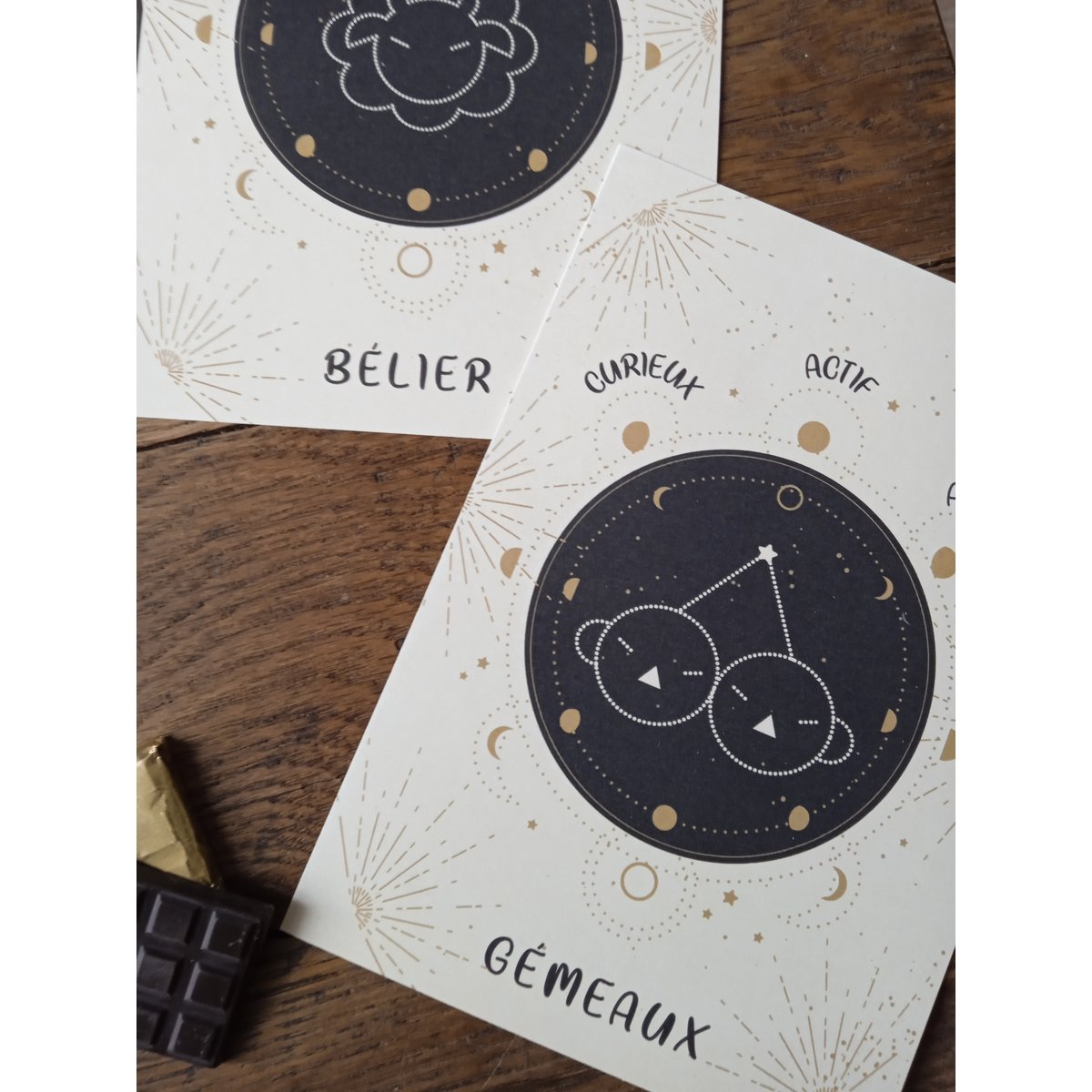 ASTROLOGIE SCHOKOLADE -MILCH- VERPACKUNG FOTORAHMEN © + KARTE