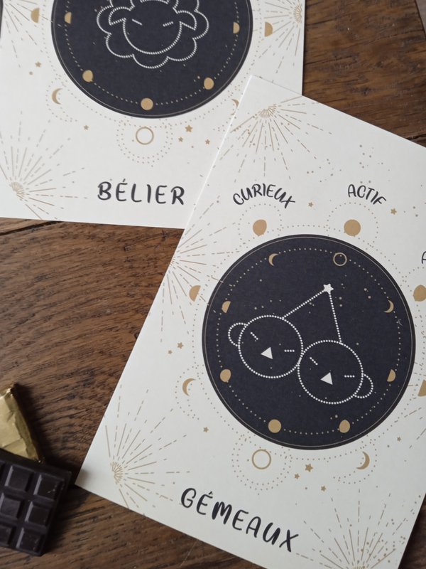 ASTROLOGIA CIOCCOLATINI -LATTE- PACKAGING CORNICE FOTO © + CARD