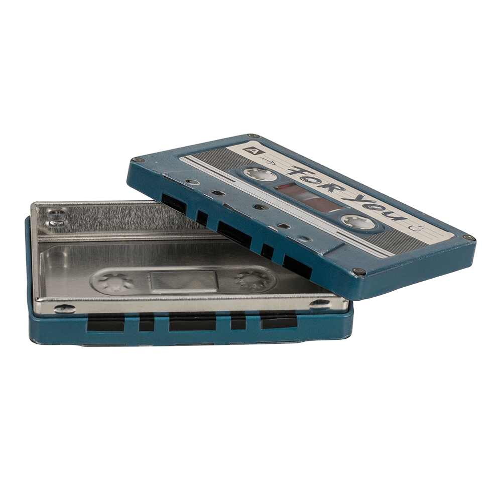 Metal storage box, Music cassette,