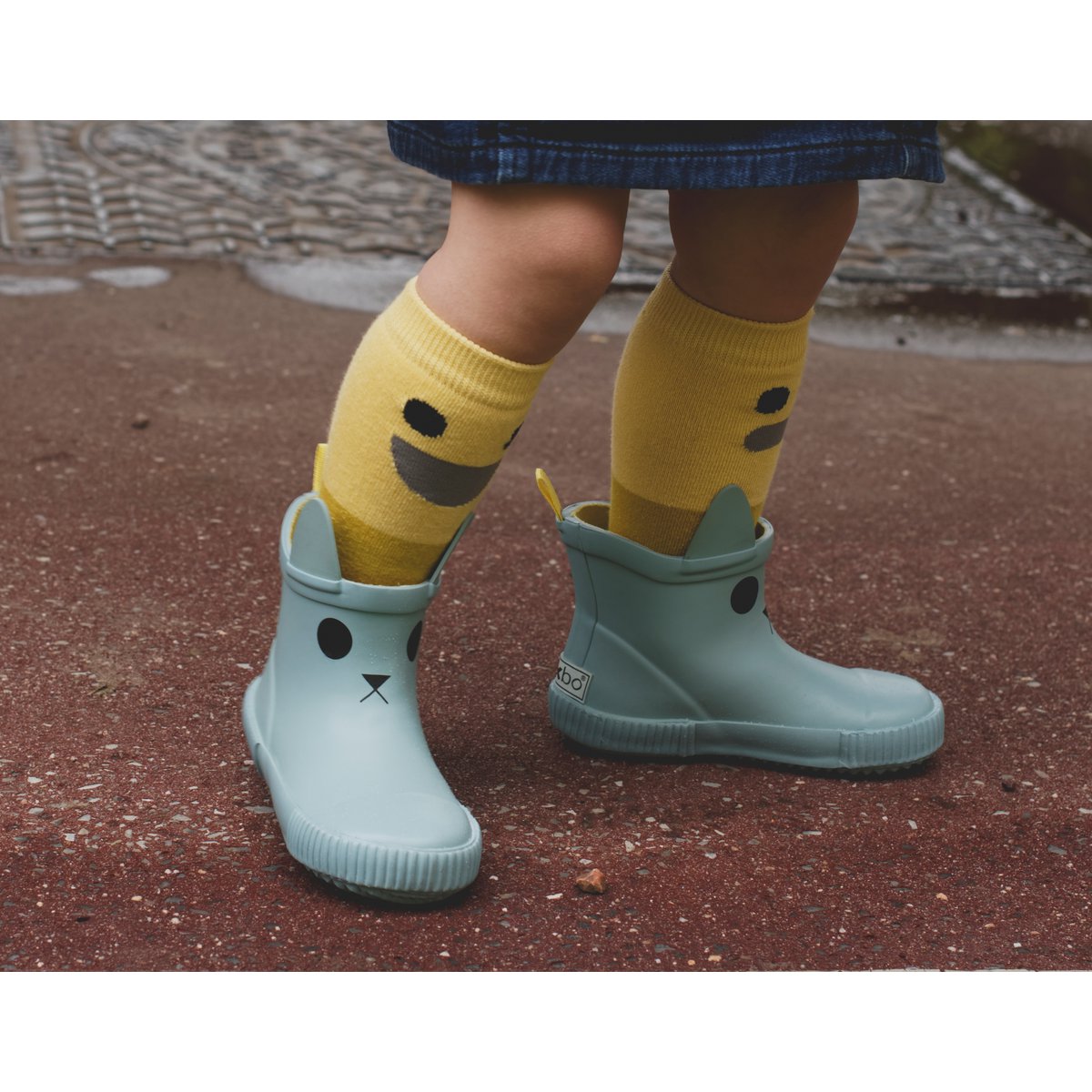 KERRAN Bottes de Pluie Enfants Platine
