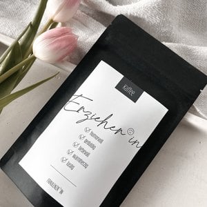 Coffee beans gift EDUCATOR – 50g midi bag black – farewell to daycare