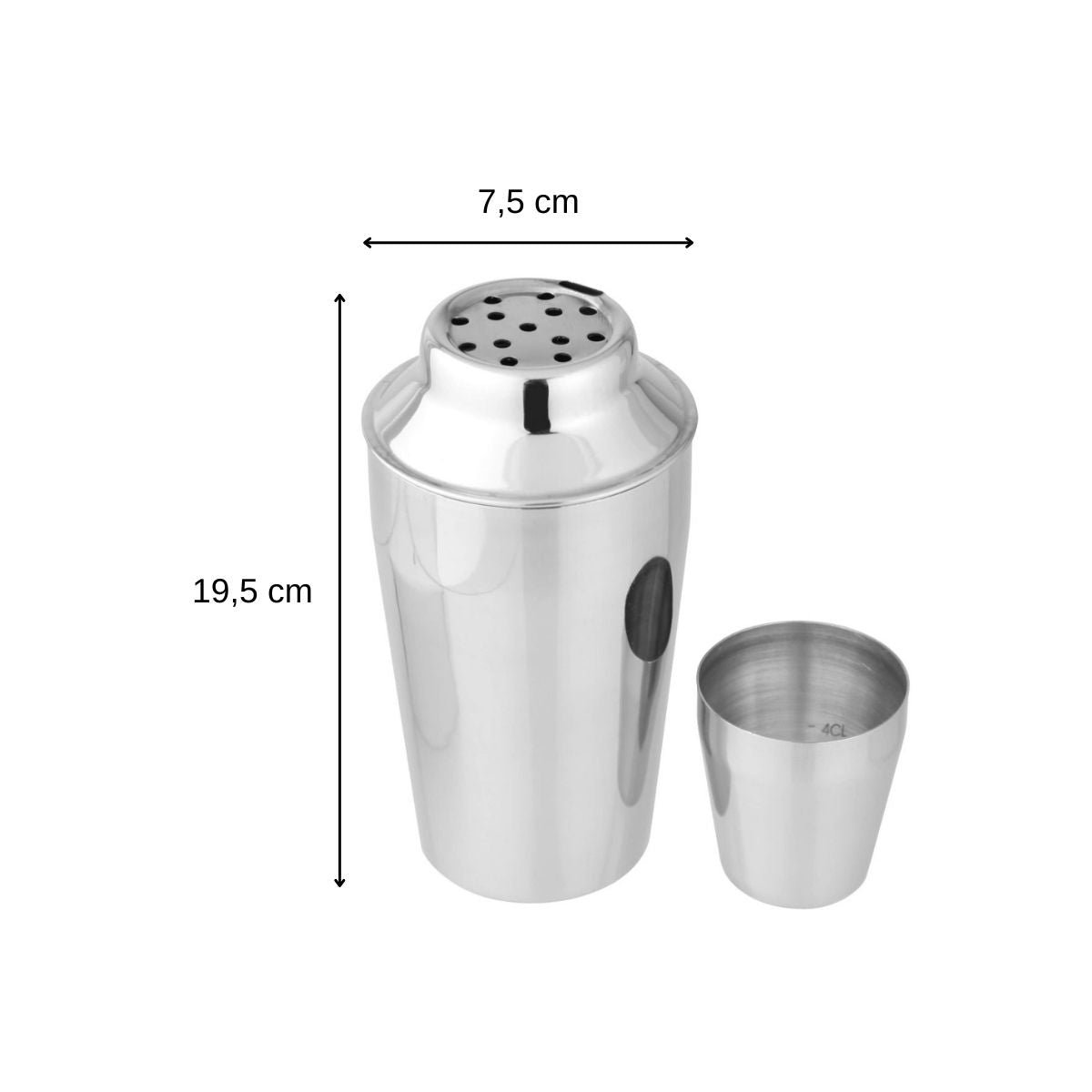 Edelstahl-Cocktailshaker-Set 400 ml und Alkoholmessbecher 2 cl und 4 cl Fackelmann Bar Concept