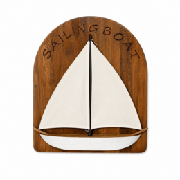 Segelschiff-Schild aus Holz, 75 x 62 x 7 cm