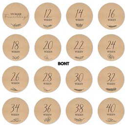 Mijlpaalcirkels | Hout - Lasergravure | Zwanger (Fries)