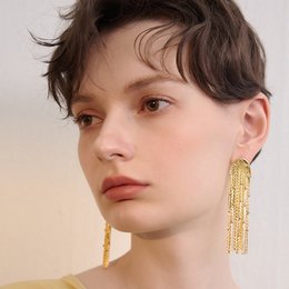 Pendientes largos con borlas brillantes