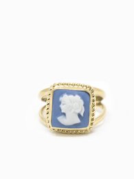 De geliefde hemelblauwe cameo -ring