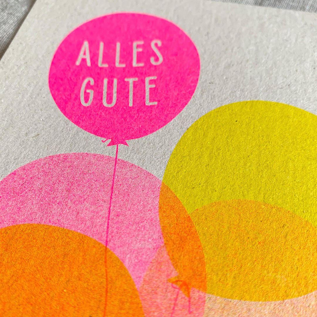 Postcard / Balloons / All the best / Eco paper