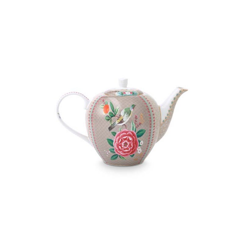 Tea Pot Large Blushing Birds Khaki 1.6ltr