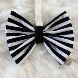 Pacifier cloth bow - black/white